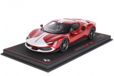 FERRARI 296 GTB Assetto Fiorano 2022 Rosso Fiorano / Met Silver - BBR Escala 1:18 (P18211B)
