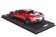 FERRARI 296 GTB Assetto Fiorano 2022 Rosso Fiorano / Met Silver - BBR Escala 1:18 (P18211B)