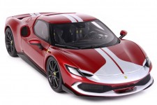 FERRARI 296 GTB Assetto Fiorano 2022 Rosso Fiorano / Met Silver - BBR Escala 1:18 (P18211B)