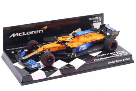 McLaren MCL35M Pole Position GP Russia 2021 Lando Norris - Minichamps Scale 1:43 (537215904)