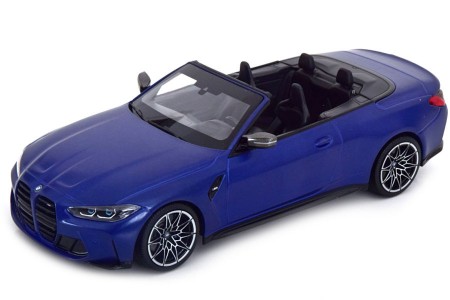 BMW M4 Cabriolet (G83) 2021 Blue Metallic - Minichamps Escala 1:18 (155021030)