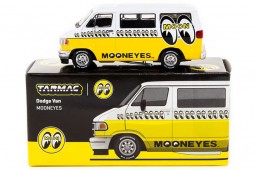 DODGE Van Mooneyes 1996 White / Yellow - Tarmac Works Escala 1:64 (T64G-TL032-ME)