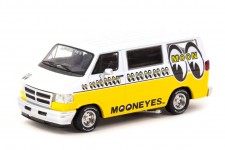 DODGE Van Mooneyes 1996 White / Yellow - Tarmac Works Escala 1:64 (T64G-TL032-ME)