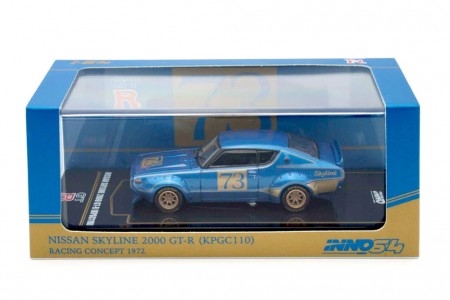 NISSAN Skyline 2000 GT-R (KPGC110) Racing Concept Blue - Inno Models Scale 1:64 (IN64-KPGC110RC-BLU)