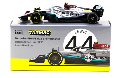 MERCEDES-AMG W13 GP Belgium 2022 Lewis Hamilton - Tarmac Works Scale 1:64 (T64G-F044LH3)