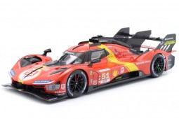 FERRARI 499P Ganador 24h LeMans 2023 Pier Guidi / Calado / Giovinazzi - Con Vitrina - Bburago Escala 1:18 (16311-51)