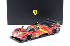 FERRARI 499P Ganador 24h LeMans 2023 Pier Guidi / Calado / Giovinazzi - Con Vitrina - Bburago Escala 1:18 (16311-51)