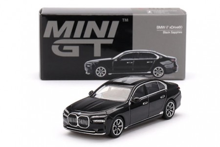 BMW i7 xDrive60 2024 Black Sapphire - MiniGT Escala 1:64 (MGT00802L)