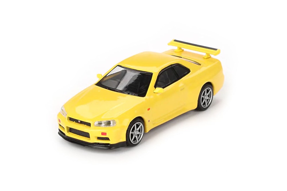 NISSAN Skyline GT-R (R34) V-Spec 1999 Yellow - MiniGT Scale 1:64 ...