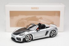 PORSCHE 718 Spyder RS W/ Weissach Pack 2023 Silver - Norev Scale 1:18 (187270)