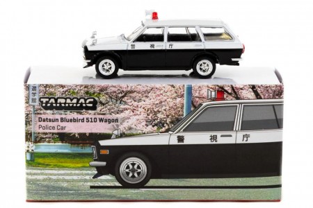DATSUN Bluebird 510 Wagon Japan Police Car - Tarmac Works Escala 1:64 (T64G-026-PC)