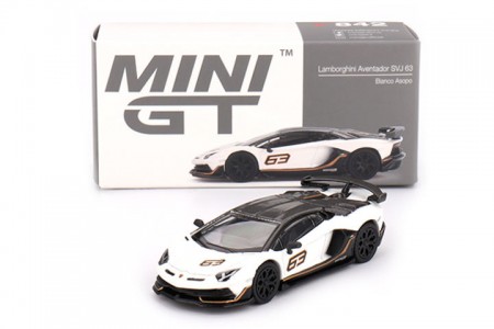 LAMBORGHINI Aventador SVJ 63 2022 Bianco Asopo - MiniGT Scale 1:64 (MGT00842L)