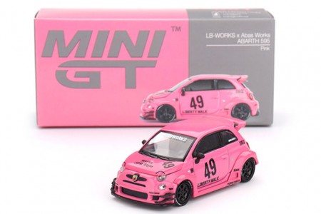 ABARTH 595 LB-Works x Abas Works 2024 Pink - MiniGT Escala 1:64 (MGT00851L)