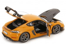 PORSCHE Cayman GT4 RS Weissach Package 2023 Bahama Yellow - Norev Scale 1:18 (187252)