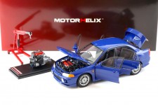MITSUBISHI Lancer Evo IV 1999 Blue - Motorhelix Scale 1:18 (M84005)