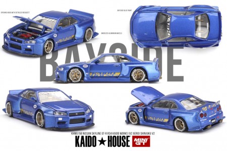 NISSAN Skyline GT-R (R34) Kaido Works (V2 Aero) Shinjuku V2 1999 - Kaido House Scale 1:64 (KHMG158)