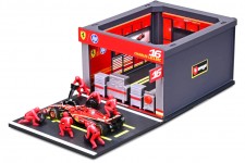 FERRARI SF24 Pit Stop Diorama With Figures 2024 C. Sainz - Bburago Scale 1:43 (36862)