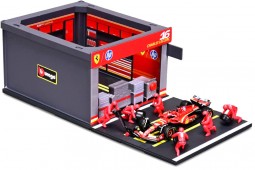 FERRARI SF24 Pit Stop Diorama Con Figuras 2024 C. Sainz - Bburago Escala 1:43 (36862)