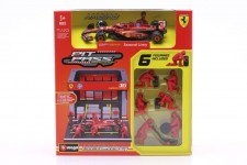 FERRARI SF24 Pit Stop Diorama With Figures 2024 C. Sainz - Bburago Scale 1:43 (36862)