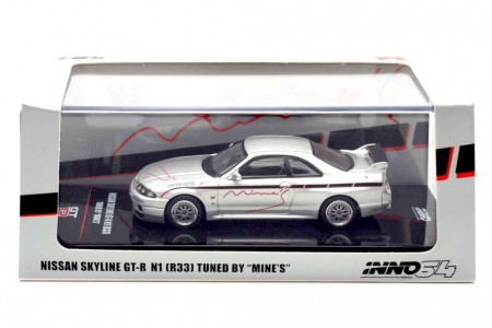 NISSAN Skyline GT-R (R33) Tuned by Mines Silver - Inno64 Escala 1:64 (IN64-R33-MINES-S)