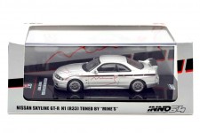 NISSAN Skyline GT-R (R33) Tuned by Mines Silver - Tarmac Works Scale 1:64 (IN64-R33-MINES-S)