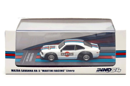MAZDA Savanna RX3 Martini Racing Livery - Inno64 Escala 1:64 (IN64-RX3-MTN)