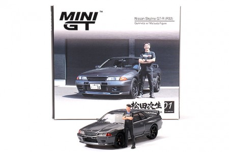 NISSAN Skyline GT-R (R32) 1992 Gunmetal - Matsuda Figure - MiniGT Scale 1:64 (MGT00869R)