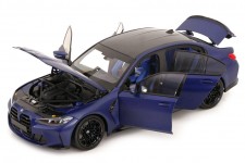 BMW M3 (G80) Limousine 2024 Matt Blue Metallic - Minichamps Scale 1:18 (110020220)