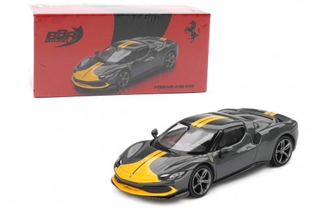 FERRARI 296 GTB Assetto Fiorano Grigio Scuro - BBR Escala 1:64 (BBRFER64007)