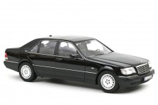 MERCEDES-Benz S600 (W140) 1997 Obsidian Black Metallic - Norev Escala 1:18 (183045)