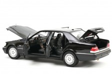 MERCEDES-Benz S600 (W140) 1997 Obsidian Black Metallic - Norev Escala 1:18 (183045)