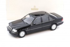 MERCEDES-Benz S600 (W140) 1997 Obsidian Black Metallic - Norev Escala 1:18 (183045)