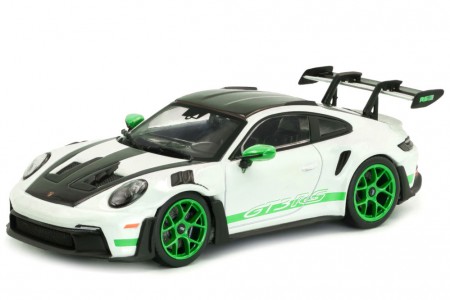 PORSCHE 911 (992) GT3 RS 2023 White / Green - Solido Escala 1:43 (S4314801)
