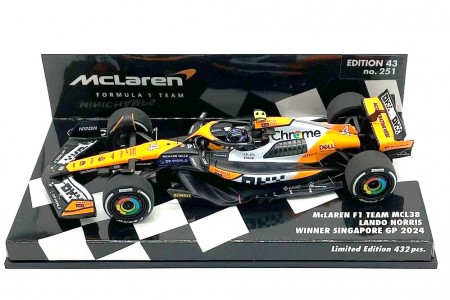 McLaren MCL38 Ganador GP Singapur 2024 Lando Norris - Minichamps Escala 1:43 (537246104)