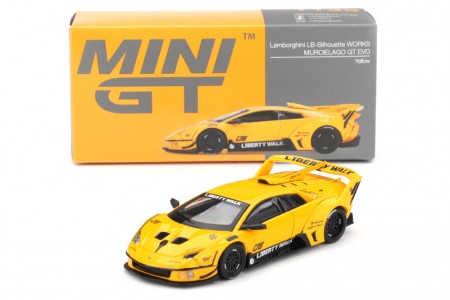 LAMBORGHINI LB-Silhouette Works Murcielago GT Evo Yellow - MiniGT Scale 1:64 (MGT01135L) 