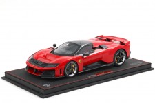 FERRARI F80 2024 Rosso Corsa Carbon Fiber - With Showcase - BBR Scale 1:18 (P18253A1-V)