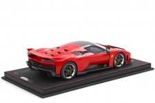 FERRARI F80 2024 Rosso Corsa Carbon Fiber - With Showcase - BBR Scale 1:18 (P18253A1-V)