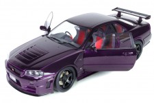 NISSAN Skyline (R34) GT-R Z Tune 1999 Purple - Solido Escala 1:18 (S1804311)