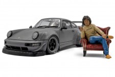 PORSCHE 911 (964) RWB Rauh-Welt Bodykit 2024 Nardo Grey - With Figure - Solido Scale 1:18 (S1807517)