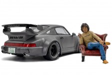 PORSCHE 911 (964) RWB Rauh-Welt Bodykit 2024 Nardo Grey - With Figure - Solido Scale 1:18 (S1807517)