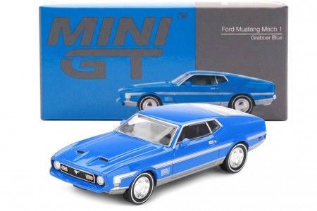 FORD MUSTANG Mach I Grabber Blue - MiniGT Scale 1:64 (MGT01138L)