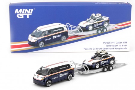 PORSCHE 911 Dakar / Volkswagen ID. Buzz Porsche Centrum Gelderland Roughroads Set - MiniGT Escala 1:64 (MGTS0019)