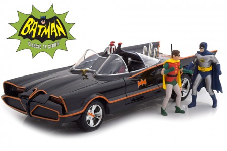 BATMOBILE Serie TV "Batman (1966)" Figuras de Batman y Robin - Iluminacion - Jada Escala 1:18 (98265) 