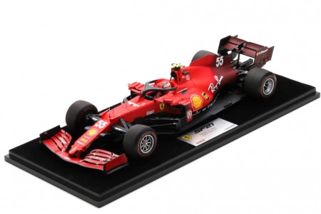 FERRARI SF21 GP Bahrain 2021 Carlos Sainz - Incluye Vitrina - Looksmart Escala 1:18 (LS18F1036)